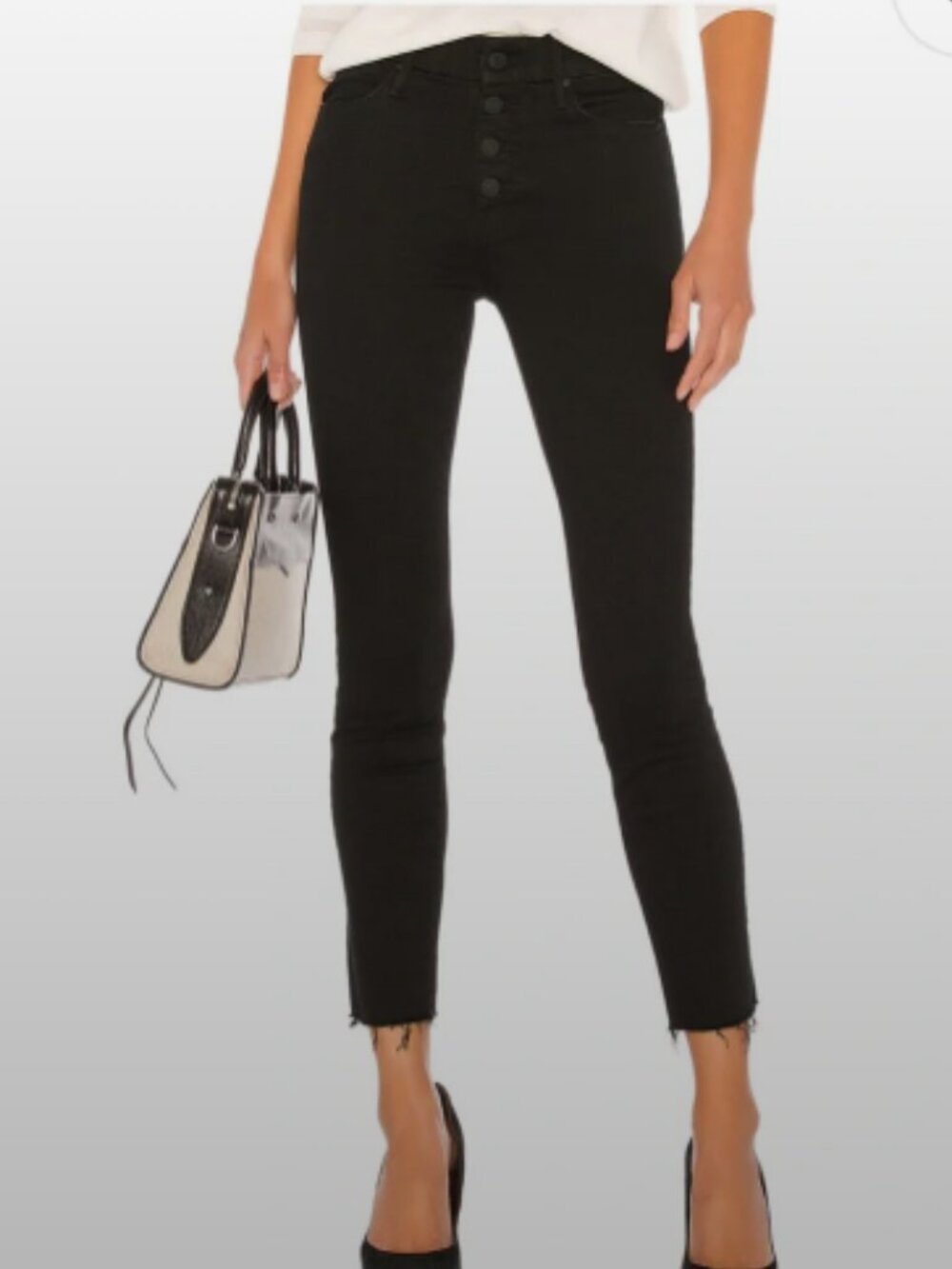 Mother Jeans The Pixie Ankle Fray in color not guilty